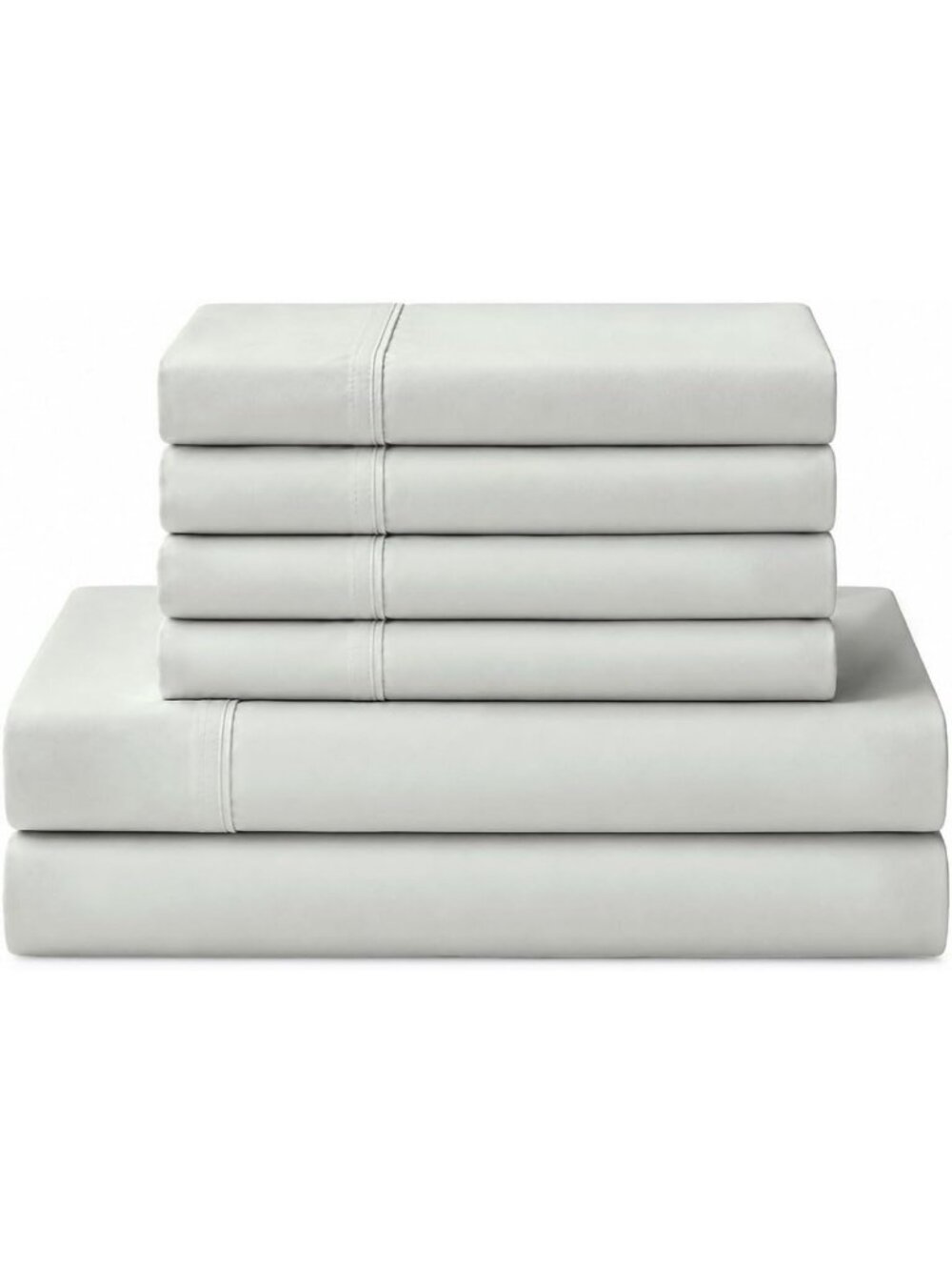 Queen Size 100% Cotton Percale Sheet Set - Dove Grey, Deep Pocket, 6 Pieces